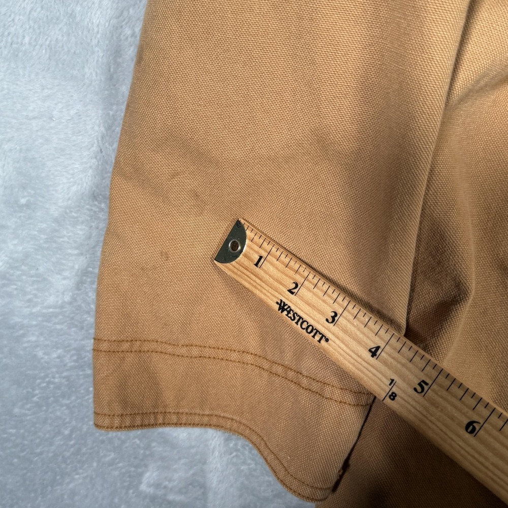 LL Bean Coat Mens 2XL Brown Canvas Plaid Lined Barn Work Embroidered *FLAW - Picture 10 of 10